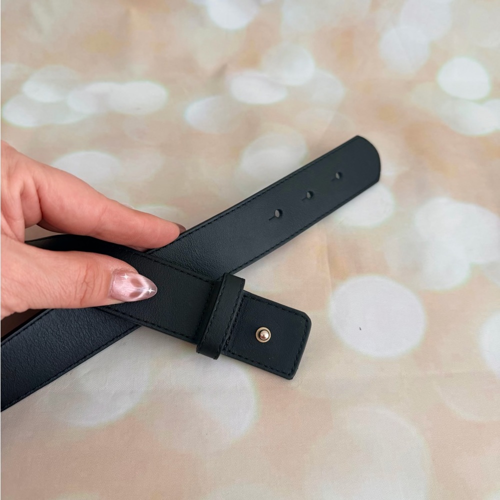 Punto Fibbia leather Black Belt with Gold Buckle - Picture 8 of 8